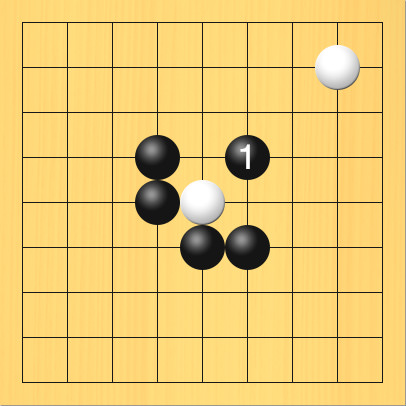 ゲタの形。盤面図、白8の2、白5の5。黒4の4、黒4の5、黒5の6、黒6の6。進行手順、1手目・黒6の4