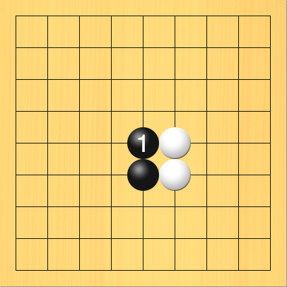 黒が押した図。進行手順、1手目・黒5の5